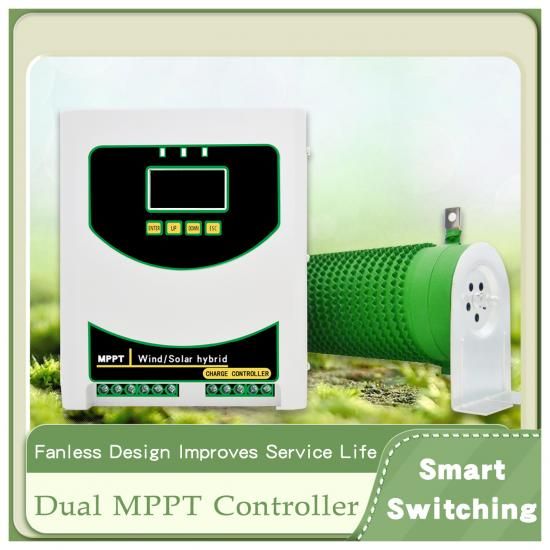 Dual MPPT wind and solar controller 12v 24v 48v 5000w with RS485 Communication